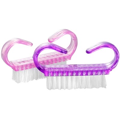 Щеточка для ногтей с изогнутыми ручками маленькая в ассортим.  93142